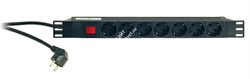 K&M 28675-000-55 сетевой распределитель с кнопкой включения/выключения, алюминиевый корпус, 7 розеток на передней панели - фото 18677