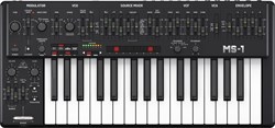 Behringer MS-1-BK аналоговый синтезатор, 32 полноразмерных полувзвешенных клавиши, аналоговые VCO, VCF и VCA, фильтр нижних частот. Черный - фото 192654