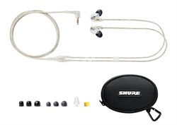 SHURE SE315-CL-E наушники внутриканальные (наушники вставные) с одним драйвером, прозрачные, отсоединяемый кабель - фото 19397
