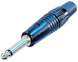 Разъем Jack 1/4" кабельный, моно (не балансный), на кабель ?4-7 мм, черный - фото 199686