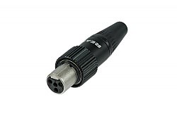 Разъем TINY XLR на кабель ?2-4.5 мм, 5 контактов, гнездо, черный, фиксация гайкой - фото 199898