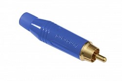 Кабельный разъем RCA, M серия, Папа, Цветной, Голубой, Позолоченные контакты - фото 199944