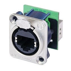 Адаптер проходной, RJ45 гнездо - RJ45 гнездо, установка на панель, тип-D - фото 200013