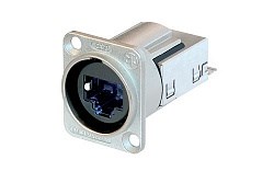 Разъем RJ45 панельный, для CAT6, гнездо, тип-D, монтаж провода IDC без инструмента, экранированный - фото 200030
