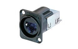 Разъем RJ45 панельный, гнездо, тип-D, монтаж провода IDC без инструмента, экранированный, черный - фото 200031