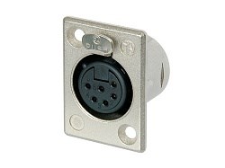 Разъем XLR панельный, 6 контактов, гнездо, тип-P - фото 200465