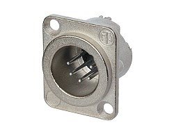 Разъем XLR панельный, 6 контактов, штекер, тип-D, доп. защита от РЧ - фото 200475