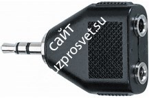 QUIK LOK AD20 адаптер-сплиттер для наушников, 2 выхода Female Stereo Mini Jack 3.5mm X 1 вход Male Stereo Mini Jack 3.5mm - фото 20270