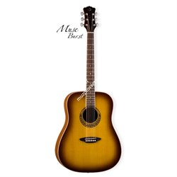 Luna MUS DN M BURST - акустическая гитара, кельтский узор, табачный санбёрст - фото 21551