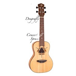 LUNA UKE DFY SPR - укулеле концертная,ель,цв. натур.матовый чехол в комплекте - фото 22112