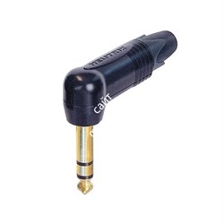 Neutrik NP3RX-B - разъем Jack 6.3мм угловой TRS (стерео) штекер, черненый корпус, золоченые контакты - фото 22565