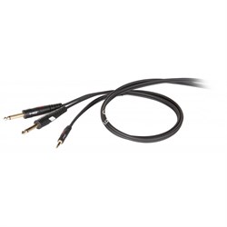 DIE HARD DHG545LU18 - кабель инсертный, 3,5 джек стерео <-> 2х6.3 джек моно, длина 1.8 м - фото 22646