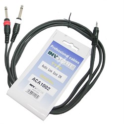INVOTONE ACA1002 - аудио кабель, 3,5  джек стерео <-> 2 x 6,3 джек моно  длина 2 м - фото 22654