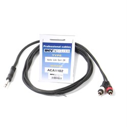 INVOTONE ACA1102 - аудио кабель, 6,3 джек моно <-> 2 x RCA(папа), длина 2 м - фото 22656