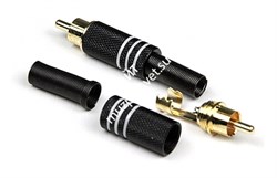 INVOTONE RCA200M/BK - тюльпан кабельный, RCA, "золото",  корпус металл, белая маркировка - фото 22717