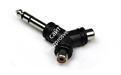 INVOTONE AD220 - переходник 2 RCA мама <>6.35мм стерео джек папа, корпус пластик - фото 22854