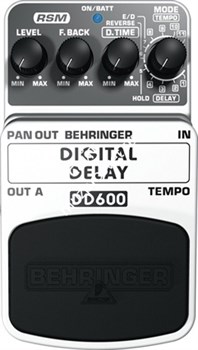 Behringer DD600 - педаль цифр. стереофонических эффектов задержки/ эха для гитар, бас-гитар и клавиш - фото 23386