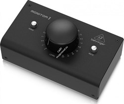 Behringer MONITOR1 настольный регулятор уровня сигнала, пассивный, балансный, контроллер мониторов, XLR I/O, mini-Jack I/O, MONO, MUTE - фото 23859