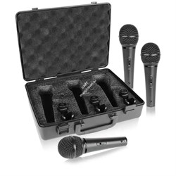 BEHRINGER XM1800S - динамические микрофоны (комплект из 3 шт.) с выключателем, в кейсе - фото 23953