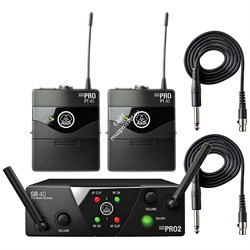 AKG WMS40 Mini2 Instrumental Set US45AC (660.700&amp 662.300) инстр. радиосистема с приёмником SR40 - фото 25136