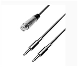 Neumann AC 29 - Кабель для блока питания BS 48 i или N 48 i, 5-pin XLR F / 2х6.3 mm mono jack, 0.3 м - фото 25457