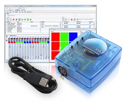 SUNLITE SLESA-U8 - DMX интерфейс для архитект. освещения,1 DMXout, 1024 канала, 64К память, USB - фото 26026