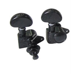 Samick GH102 BK (R3, L3)  Grover - Колки для эл./акуст. гитары, черное покрытие (комплект: 6 штук) - фото 26613