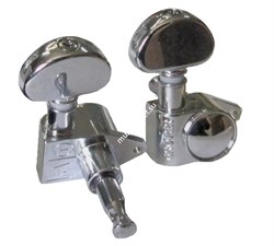 Samick GH102 CR (R3, L3) Grover - Колки для эл./ акуст. гитары, хром. покрытие (комплект: 6 шт) - фото 26614