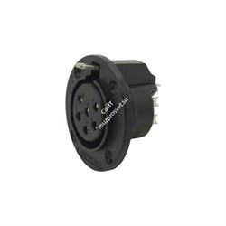 AMPHENOL AP-6-13 - разъем блочный  6 контактов, "мама ",  корпус - пластик, круглый.фланец, черный - фото 26878