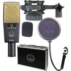 AKG C414XLII конденсаторный микрофон с 1" мембраной 2072Z00230 (особенность - небольшой подъем выше 3кГц). Диаграмма переключаемая. В комплекте: H85 держатель антивибрационный, PF80 поп-фильтр, W414 ветрозащита, кейс жесткий - фото 28272