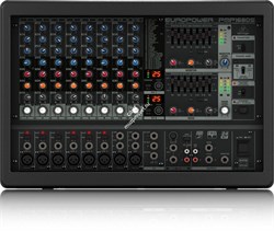 Behringer PMP1680S микшер-усилитель 2 х 600Вт•4 Ом (6 моновходов, 2 стереовхода, 8 микрофонных предусилителей), мастер-эквалайзер, 2 процессора эффектов, функция подавления вокала - фото 28426
