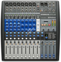PreSonus StudioLive AR12 USB аналоговый микшер, 14 каналов, 4 мик.+4 мик моно/лин.стер.+1 стер.лин./Bluetooth, 14x4 USB, 3AUX, FX,SD рек./плеер - фото 29048