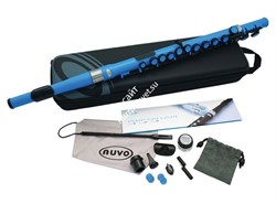 NUVO Student Flute - Electric Blue флейта, студенческая модель, материал - пластик, цвет - голубой, в комплекте тряпочка для про - фото 35351