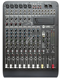 RCF L-PAD 12CX  (17140034)  Микшерный пульт, 6 микрофонных входов, 4 стерео входа, 1 AUX, 1 FX посыл, процессор эффектов, компрессор на 4-х микрофонных входах, 3-полосн./2-полосн. EQ, внутренний БП. Слот для интеллектуальной карты. - фото 42346