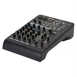 RCF L-PAD 6X (17140029)	Микшерный пульт, 2 микрофонных входа + 2 стерео входа, 1 FX посыл, процессор эффектов, 3-полосн./2-полосн. EQ, внешний БП. - фото 43166