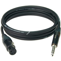 KLOTZ M1FS1B0750 готовый микрофонный кабель MY206, длина 7.5м, XLR/F Neutrik, металл черный - стерео Jack Neutrik, металл - фото 43683