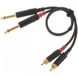 Cordial CFU 0.6 PC кабель сдвоенный RCA/джек моно 6.3мм male, 0.6м, черный - фото 45516