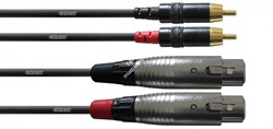 Cordial CFU 1.5 FC кабель сдвоенный RCA—XLR female, 1.5м, черный - фото 45525