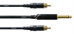 Cordial CFY 3 VCC кабель Y-адаптер джек стерео 6.3мм—2xRCA, 3.0м, черный - фото 45552