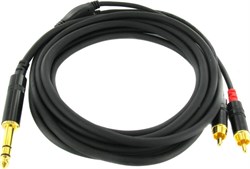 Cordial CFY 3 VCC кабель Y-адаптер джек стерео 6.3мм—2xRCA, 3.0м, черный - фото 45553
