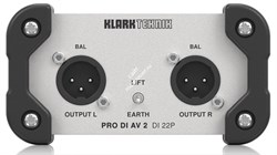 KLARK TEKNIK DI 22P дибокс пассивный стерео, входы небал. Jack L/R, RCA L/R, mini-Jack стерео, выходы трансформаторные XLR - фото 45732