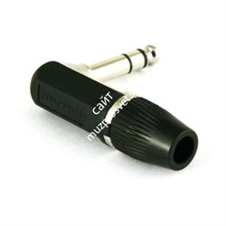 Neutrik NYS208 кабельный разъем Jack 6.3мм TRS (стерео) штекер, угловой, металический корпус для кабеля 6мм - фото 45841