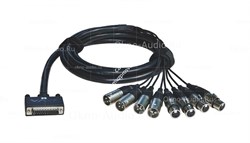 RME ALVA AES25-4F4MPro1 мультикабель, AES/EBU 110 Ohm Pro-Series D-Sub 25 male <> 4 x XLR3 male + 4 x XLR3 female, чёрный, 1метр - фото 45878