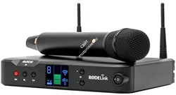 RODE Performer Kit (stage) цифровая беспроводная система RODELink 2,4 ГГц, 8 каналов, радиус действия до 100 метров, ручной передатчик TX-M2 с конденсаторным капсюлем М2 две батарейки АА/литий-ионный аккумулятор LB-1, стационарный приемник RX-DESK, динами - фото 45889