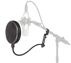 Tascam TM-AG1 ветрозащита "Pop-filter", круглый экран на креплении Gooseneck со струбциной - фото 45946