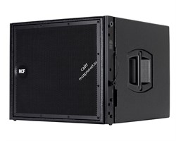 RCF HDL 15-AS  СНЯТО Активный подвесной сабвуфер, усилитель D-класса 1000 Вт, 133 дБ, 40 Гц - 140 Гц, 15" (3,5" v.c.) динамик, вход: XLR, выход XLR, переключатель частоты раздела кроссовера 90/140 Гц, переключатель фазы, деревянный корпус, встроенные элем - фото 48419
