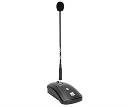 RCF AC 501 DK   Настольная подставка для микрофона, разъём XLR-3F. Имеет переключатель режимов работы, кнопку включения с подсветкой. Габариты 144х91х40мм, вес 726г. - фото 48446