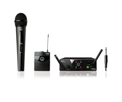 AKG WMS40 Mini2 Instrumental Set инструментальная радиосистема US25BD с приёмником SR40 Mini Dual и двумя портативными передатчиками, в комплекте 2 гитарных шнура  MKG L - фото 48721
