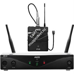 AKG WMS420 Vocal Set вокальная радиосистема Band U1 с приёмником SR420, ручной передатчик HT420 с динамическим капсюлем D5, в комплекте адаптер, 1 батарейка AA, держатель микрофона - фото 48791
