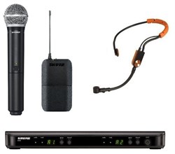 SHURE BLX1288E/SM31 M17 662-686 MHz двухканальная радиосистема с головным микрофоном SM31FH и ручным передатчиком SM58 - фото 57790